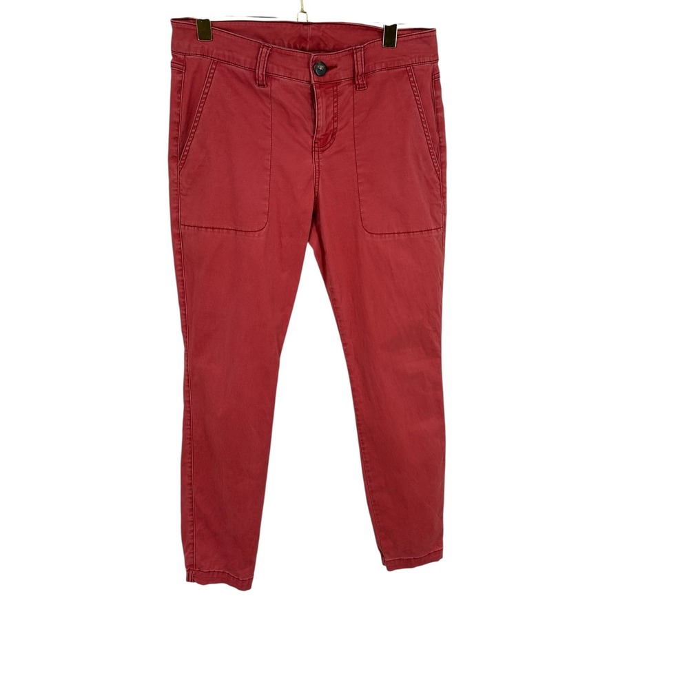 Cabi 5178 Mariner Jogger Pants Red Stretch Cotton Size 4